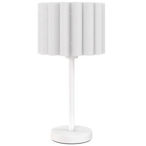Bordslampa i Retrostil, Sänglampa med Plastskärm och Knappbrytare, Vit