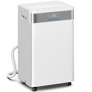Luftavfuktare med Timer Vit Plast för Källare och Badrum Effektiv Avfuktare med 4.5 l Tank och LED Display Förebygger Mögel och Fukt Tystgående