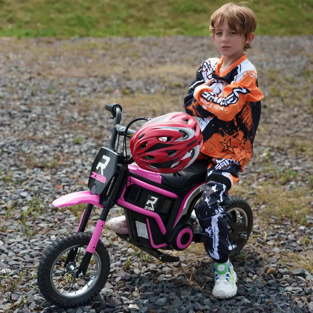 Elmotorcykel för Barn 24 v med Horn Ljus och Vridreglage