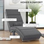 Massagestol och Liggstol med 8 Vibrationspunkter, 5 Lägen, Grå, 56 x 168 x 84 cm