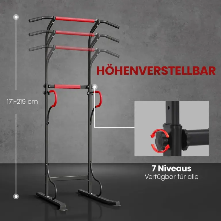 Power Tower Dipstation med Chinsstång och Sugkoppar