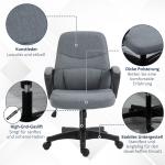Ergonomisk Kontorsstol med Massage, Bekväm Skrivbordsstol med Hög Rygg och Värme, Justerbar Arbetsstol för Hemmakontor, Grå