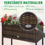 Upphöjd Odlingslåda i Konstrotting, Planteringsbänk med Hylla och Ben, Ergonomisk Odling för Balkong, Brun, 70 x 30 cm