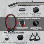 Fitness Dragmaskin och Latsdrag Fitnessmaskin med Kabeldrag för Hemmagym Hållbar och Stabil Svart och Röd Stål för Armträning