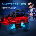 Barnelbil Elbil Röd av Plast för Barn 3-6 År 12V Terrängfordon med 2,4G Fjärrkontroll och Musik 3-5 km/h