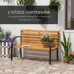 Parkbänk Stål och Furuträ 2 Personer Klassisk Robust Konstruktion för Utomhusbruk Natur 122 X 60 X 83 Cm