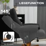 Massagestol med Liggfunktion, Fotpall och 145° Lutning, Polyester, Svart, 80 x 86 x 99 cm