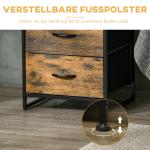 Byrå Förvaringsskåp med Vikbara Lådor Rustik Brun av Tyg och Trä för Vardagsrum Hylla i Industriell Stil