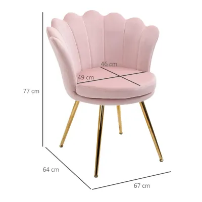 Fåtölj Loungestol Lotusformad Rosa av Sammetslook