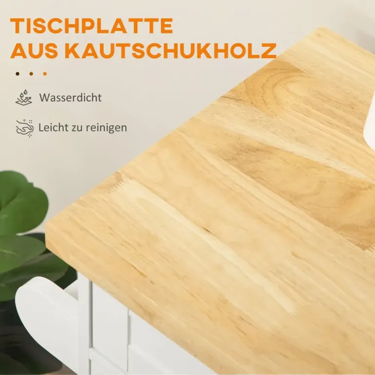 Serveringsvagn Vit av Trä och MDF 109 x 40 x 89 cm