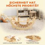 Klätterbåge Trä Inomhus Natur Trä för Barn 2 till 4 År Montessori Leksak 2 i 1 som Kan Vändas till Gungbräda Främjar Balans och Koordination 110 cm