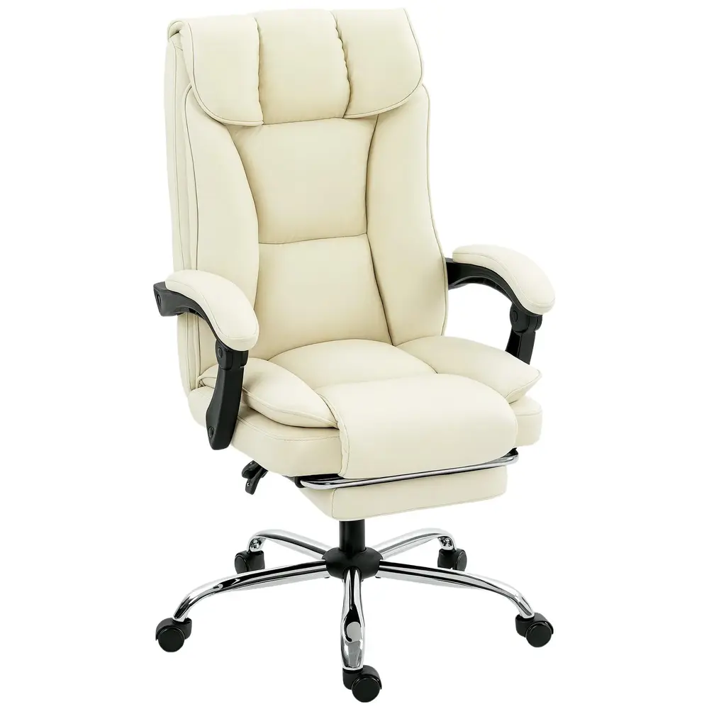 Kontorsstol Ergonomisk Beige och Svart Konstläder