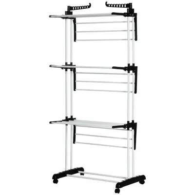 Klädluftare Torkställning Svart 73 x 45,5 x 177 cm