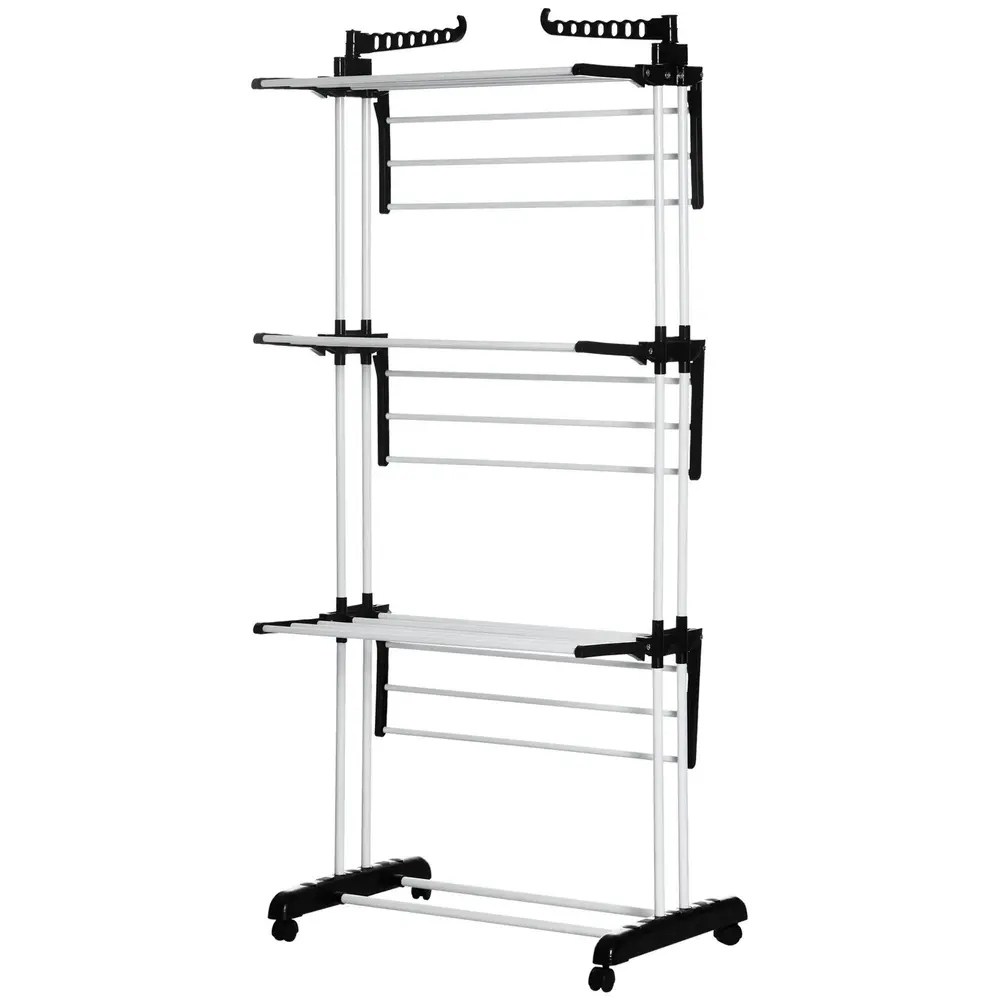 Klädluftare Torkställning Svart 73 x 45,5 x 177 Cm