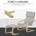 Fåtöljset Relaxstol Ljusgrå av Linne och Eukalyptus för Vardagsrum Set med 2 Fåtöljer med Pall och Armstöd 66,5 x 80 x 99 cm