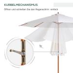 Träparasoll Trädgårdsparasoll Balkongparasoll med Justerbar Höjd Klassisk Design för Utomhusbruk Kräm 2,5 M