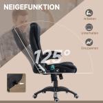 Kontorsstol med Massage- och Värmefunktion, Ergonomisk, Höj- och Sänkbar, Svart