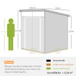 Trädgårdsbod 1,9x1,9 m i Plast med Låsbara Dörrar och 2 Ventilationsöppningar, Mörkgrå