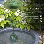 Regnkedja Avloppskedja Set med 3 Svart av Metall för Hängrännor Dekorativ Kedja med Fåglar och Klocka 123 cm