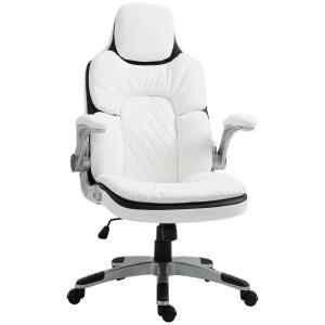 Ergonomisk Kontorsstol Höj- och Sänkbar med Fällbara Armstöd och Vippfunktion 69 X 67 X 113-121 Cm