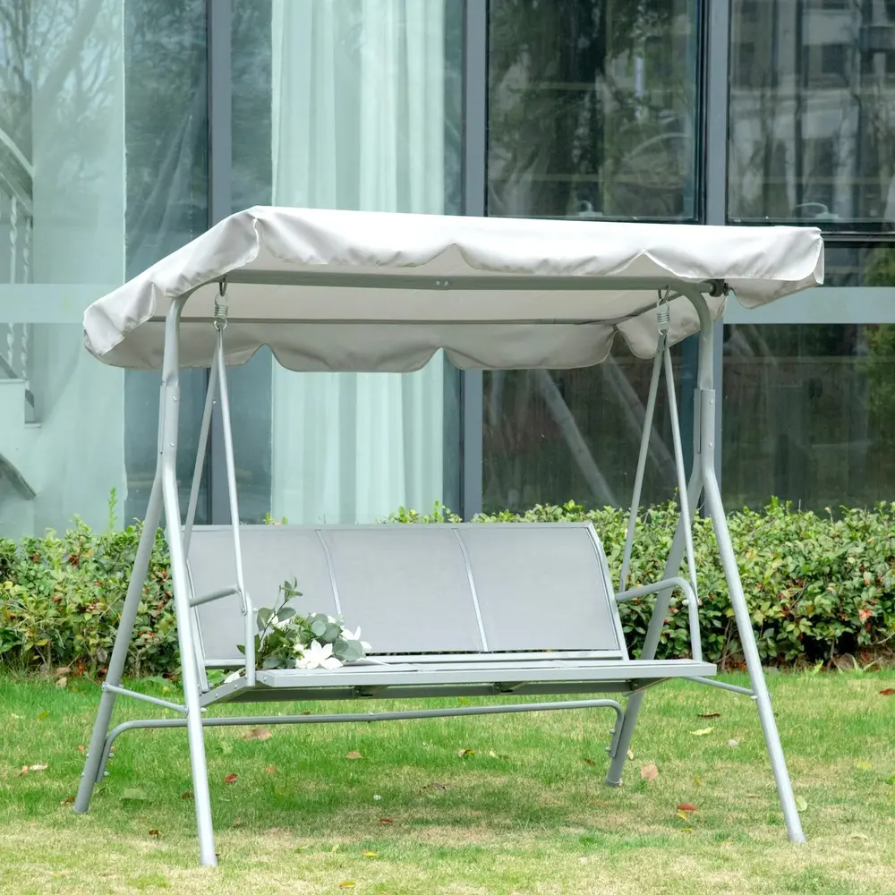 3-Sitsig Hammock med Tak Trädgårdsgunga 170 x 110 x 153 Cm