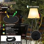 Golvlampa Utomhuslampa Vit av Aluminium och Plast för Inomhus och Utomhus Solar Lampa med Ljussensor USB Uppladdningsbar