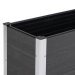 Upphöjd Bädd Växtlåda WPC och Aluminium Utan Bas för Trädgårdsodling Grå 100 X 50 X 50 Cm