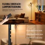 Golvlampa Dimbar Svart Metall för Vardagsrum 3 Roterbara Huvuden RGB Fjärrkontroll Touch Modern Design