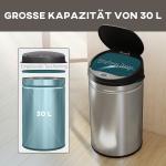Sensor Papperskorg med Mjukstängning, Beröringsfri i Rostfritt Stål 30 L