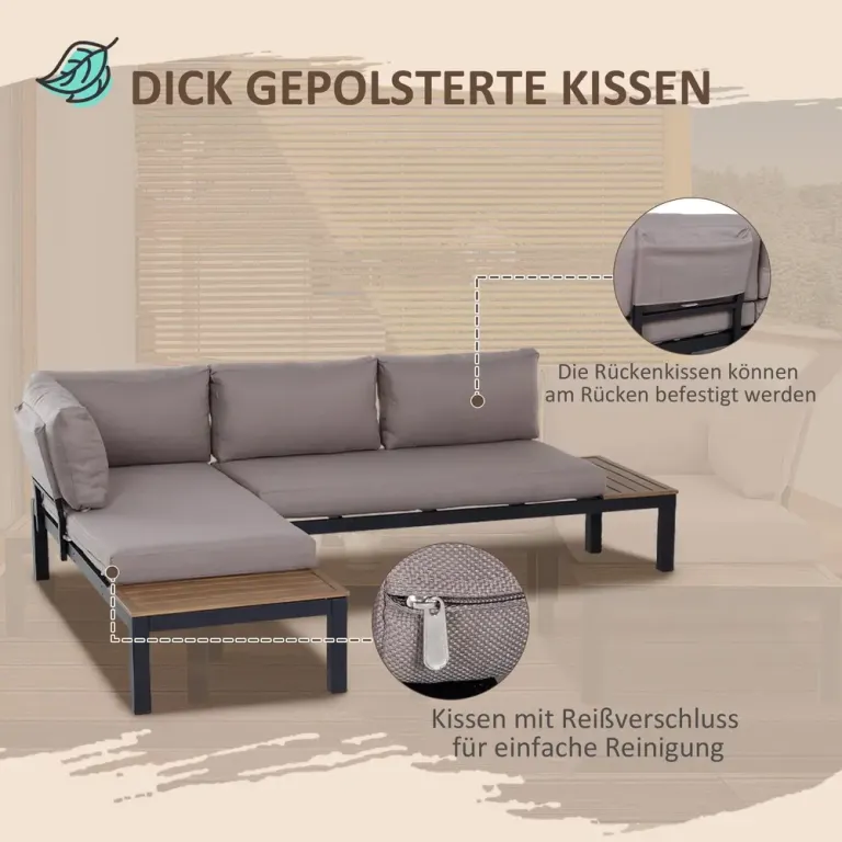 Trädgårdsmöbelset för 3 Personer 164 x 74 x 69 cm