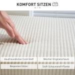 Bänk Förvaringsbänk Stoppad Kista Beige av Sladdlook ve Stål för Vardagsrum ve Sovrum Sittbänk med Stålben 112 x 42 x 40 cm