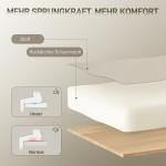 Kontorsstol Sammet Gräddvit Tyg och Guld Metall för Hemmakontor Rullbar Skrivbordsstol med Hög Rygg Lyxig Design