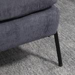 TV-Fåtölj med Pall, Bekväm Relaxstol med Fällbart Ryggstöd, Ergonomisk Vilostol i Tyg, Grå, 68 x 91,5 x 88 cm