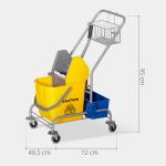 Moppvagn med 25 L Kapacitet och 4 Hjul för Effektiv Golvvård Hållbar och Ergonomisk Gul Plast för Rengöring och Städning