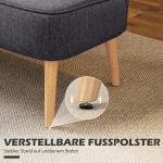 Soffa 2-sits Mörkgrå Tyg för Vardagsrum Bekväm Soffa med Mjuk Stoppning och Lättskött Klädsel Robust 117x57x77 cm