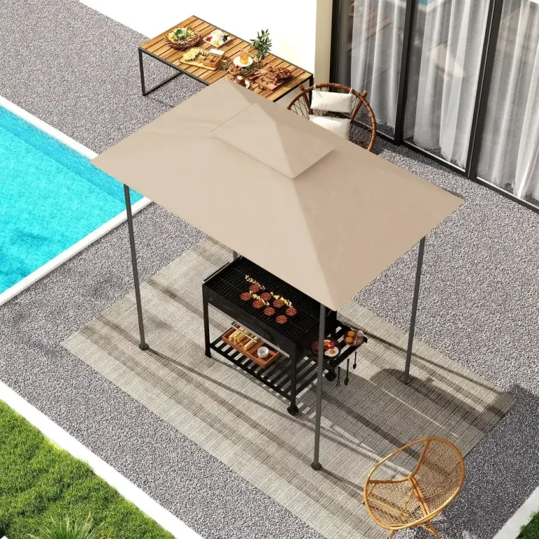 Grillpaviljong Pergola för Uteplats med Tak 3x3 m