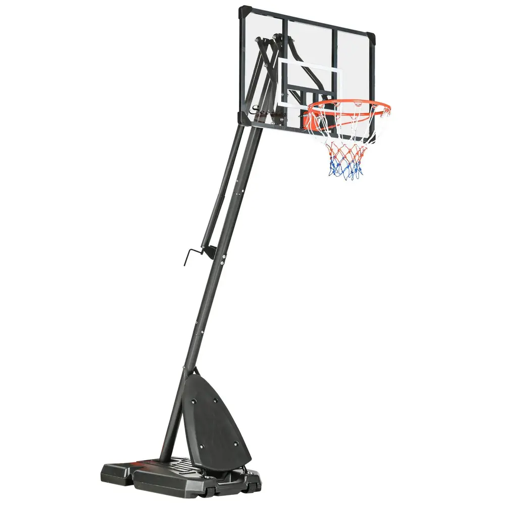 Basketstativ Basketkorg Svart av Stål och Plast 293-350 cm