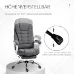 Kontorsstol Skrivbordsstol Grå av Tyg och Metall för Hemmakontoret Ergonomisk med Fällbart Fotstöd Höj och Sänkbar Bekväm