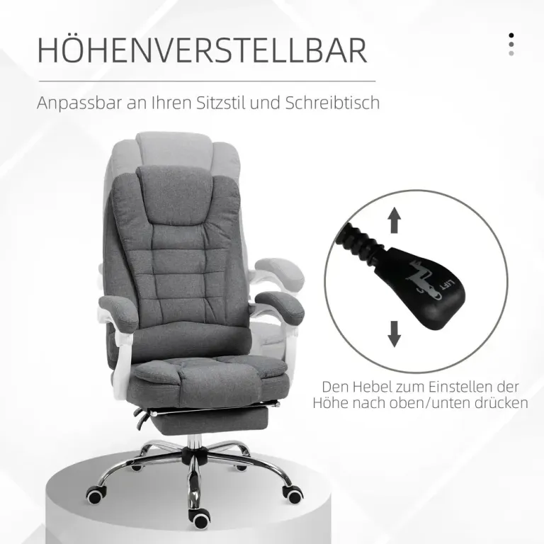 Kontorsstol Grå av Tyg och Metall