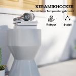 Trädgårdspall Keramisk Pall i Timglasform Ljusgrå av Keramik för Trädgård och Camping Multifunktionell Pall 33 x 45,5 cm