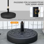 Parasollställ Paraplyfot Rund Paraplyhållare Svart av Plast för Balkong och Terrass Fyllbar Paraplyvikt 35 kg Ø 38/48 mm