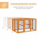 Hönshus för 1–3 Höns med Utbyggbar Design och Sittpinnar i Trä för Trädgård Hållbar och Stabil Orange Gran och Stål för Lantbruk och Hobby