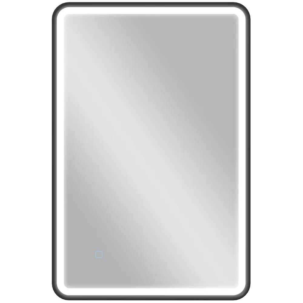 Badrumsspegel LED Dimbar Svart Glas och Aluminium 90x60 Cm