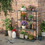 Blomhylla i Metall 2-Pack, Dekorativ Växtställning med 4 Våningar, Platsbesparande Blomställ för Balkong, Grön, 70 x 27 x 110 cm