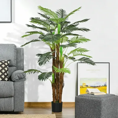 Konstgjord Växt Palm Grön av Plast Konstträd 36 160 cm