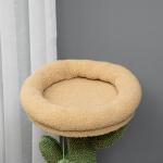 Skrapstolpe Kattträd Brun av Sisal och Plysch för Små Katter Liten Klösmöbel med Skrapbräda och Lekboll 40 x 35 x 72 cm