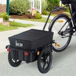 Cykelsläp, Avtagbar Korg, Universalfäste, upp till 40 kg, Stål, Svart, 144 x 59 x 80 cm