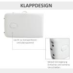 Hopfällbar Massagebänk Vit av Plast och Aluminium för Salong och Spa Höj och Sänkbar med Kudde Bärbar Design 215 x 60 x 61-84 cm