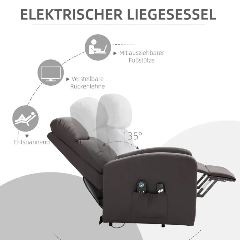 Relaxfåtölj Fåtölj Brun av Konstläder och Metall