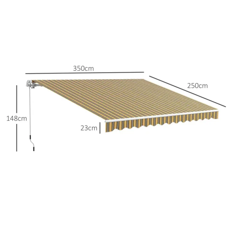 Markis Fällarmsmarkis Gulgrå av Aluminium 3,5 x 2,5 m
